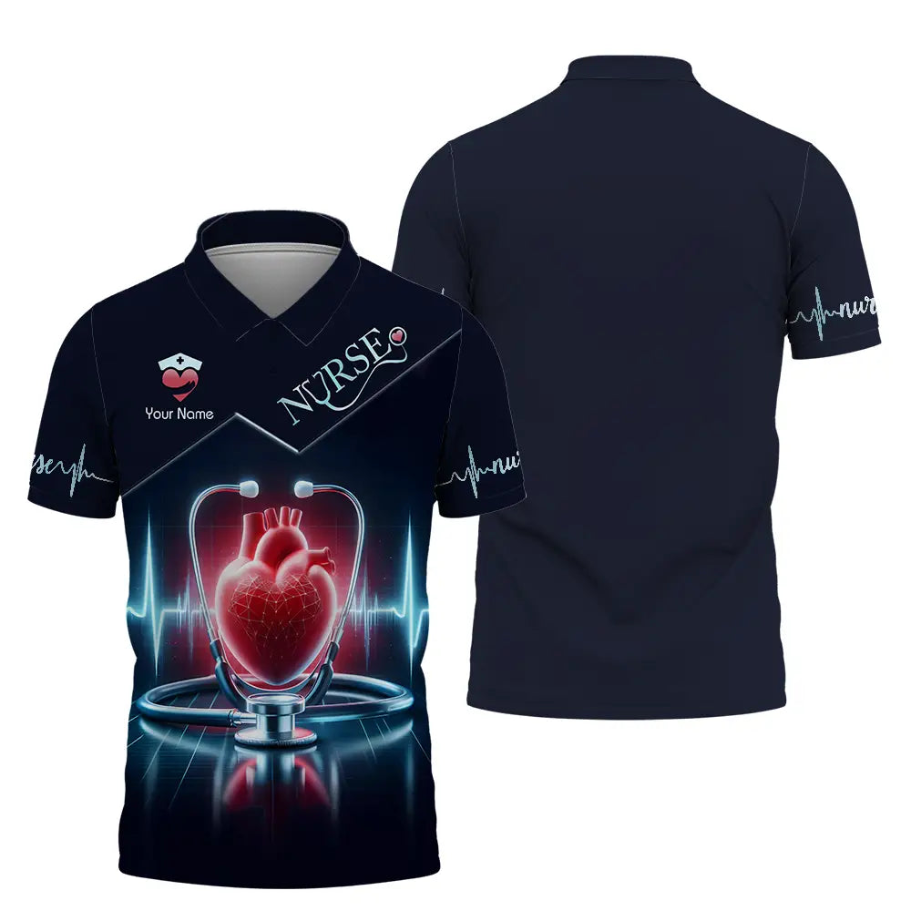 Unisex Shirt - Custom Text Nursing Shirt Nurse Life Polo Shirt / S T-shirt