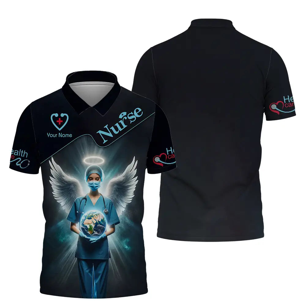 Unisex Shirt - Custom Text Nursing Shirt Nurse Life Polo Shirt / S T-shirt
