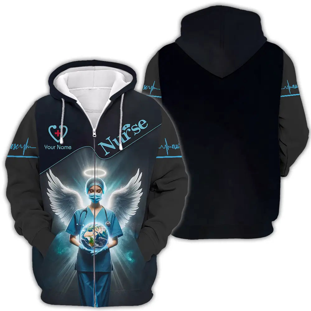 Unisex Shirt - Custom Text Nursing Shirt Nurse Life Zipper Hoodie / S T-shirt