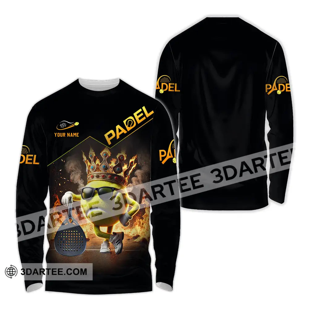 Unisex Shirt - Custom Text Padel Long Sleeve / S T-Shirt