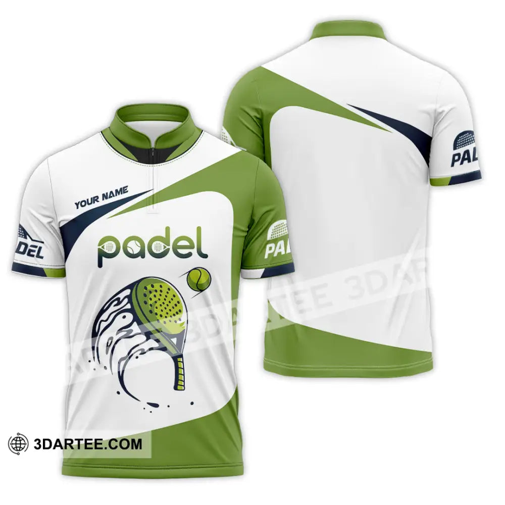 Unisex Shirt - Custom Text Shirt Padel Shirt Zipper Polo Shirt / S T-shirt