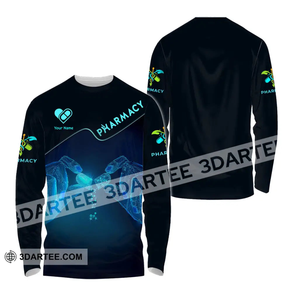 Unisex Shirt - Custom Text Shirt Pharmacy Long Sleeve Shirt / S T-shirt