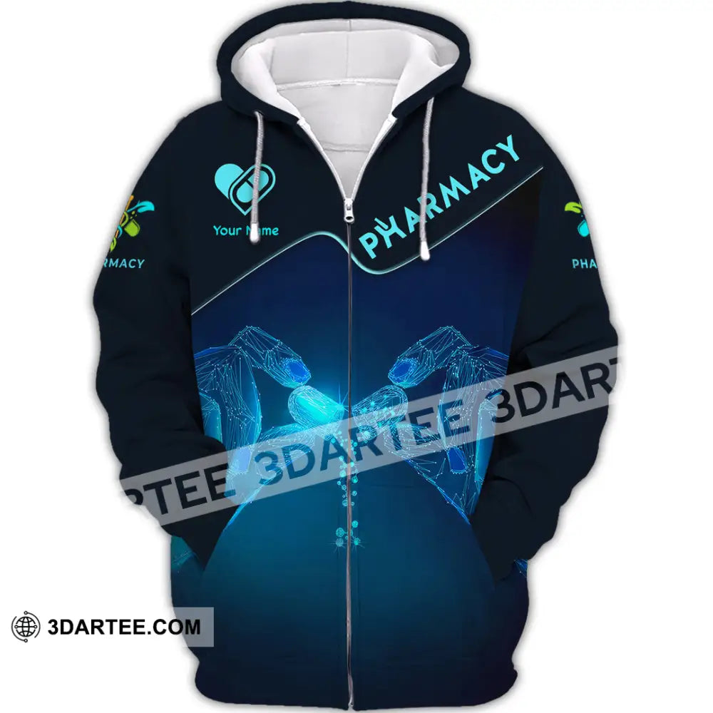 Unisex Shirt - Custom Text Shirt Pharmacy Zipper Hoodie / S T-shirt