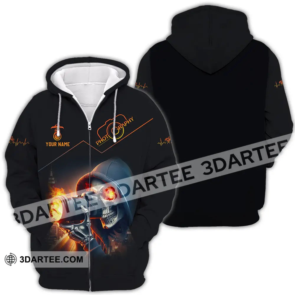 Unisex Shirt - Custom Text Shirt Photography Shirt Zipper Hoodie / S T-shirt