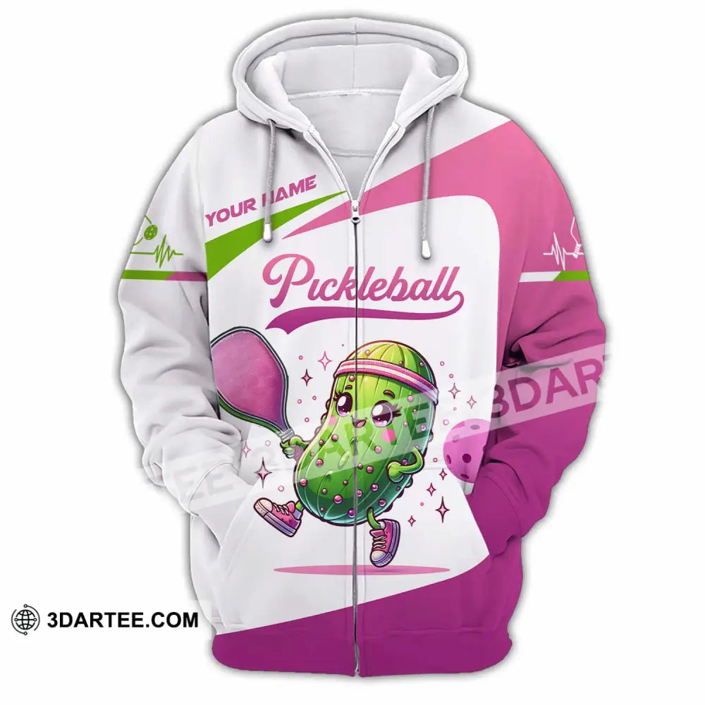 Unisex Shirt - Custom Text Shirt Pickleball Shirt Zipper Hoodie / S T-shirt