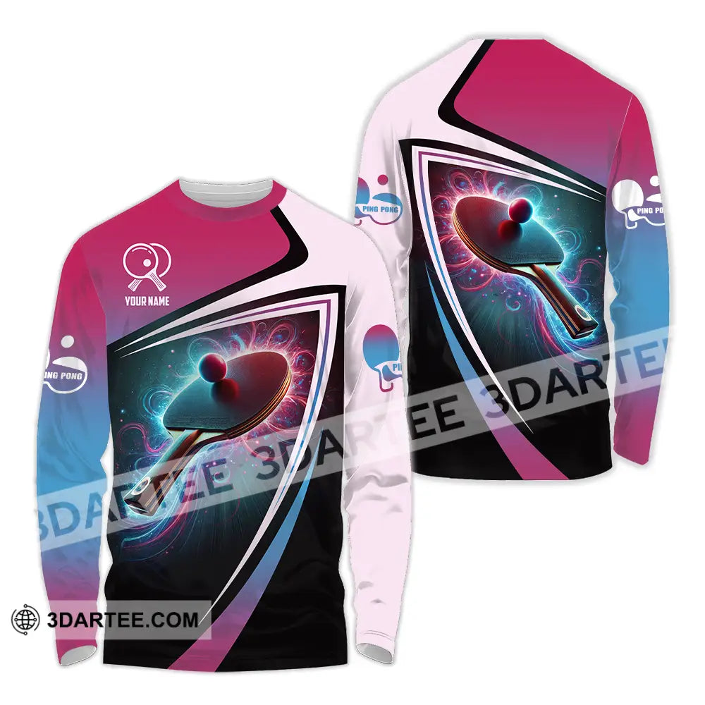 Unisex Shirt - Custom Text Shirt Ping Pong Shirt Long Sleeve Shirt / S T-shirt