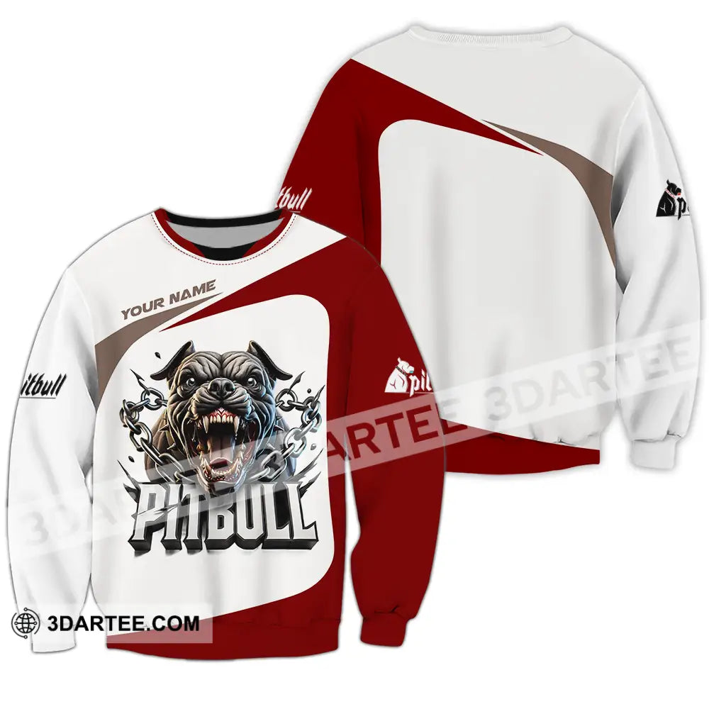 Unisex Shirt - Custom Text Pitbull Long Sleeve / S T-Shirt