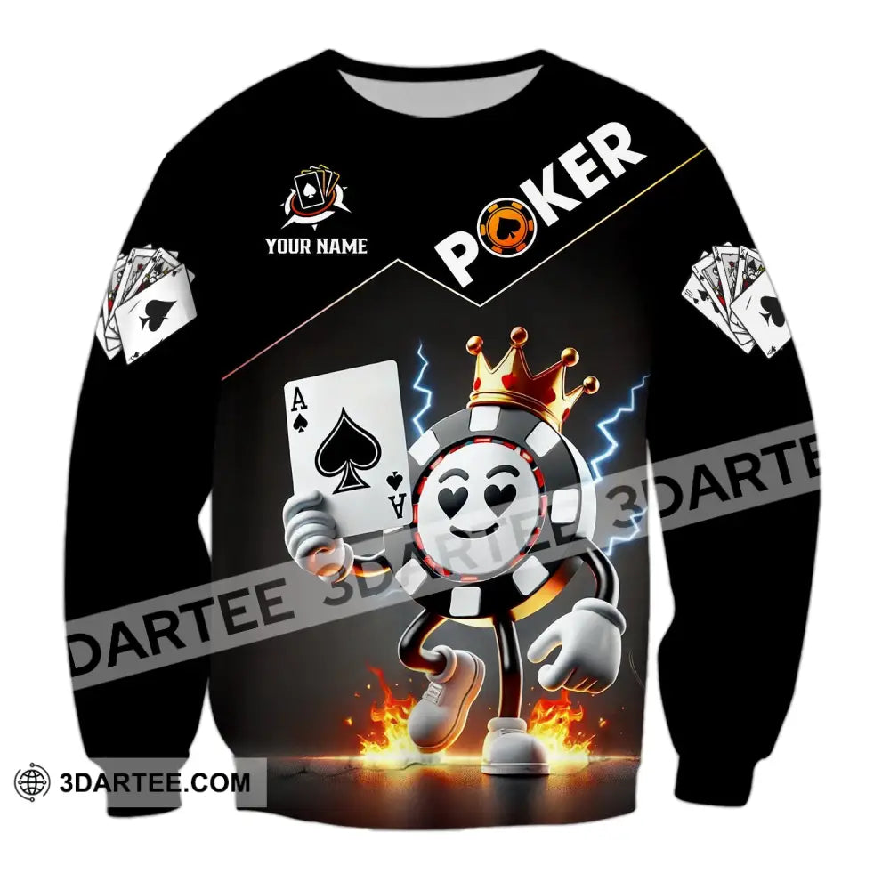 Unisex Shirt - Custom Text Poker Long Sleeve / S T-Shirt