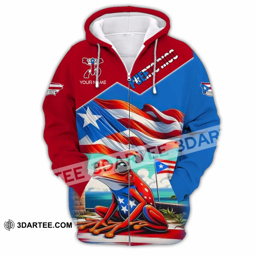 Unisex Shirt - Custom Text Shirt Puerto Rico Classic Shirt Zipper Hoodie / S T-shirt