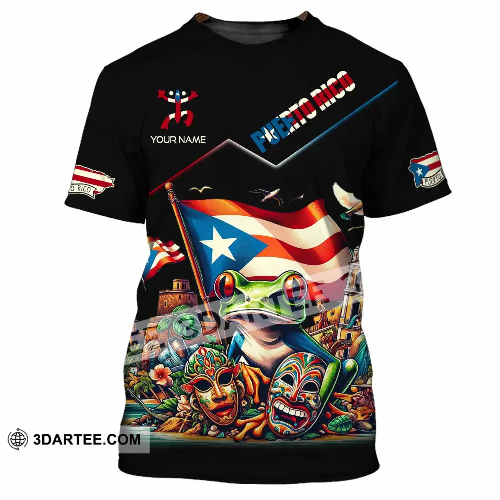 Unisex Shirt - Custom Text Shirt Puerto Rico Shirt T-Shirt / S T-shirt