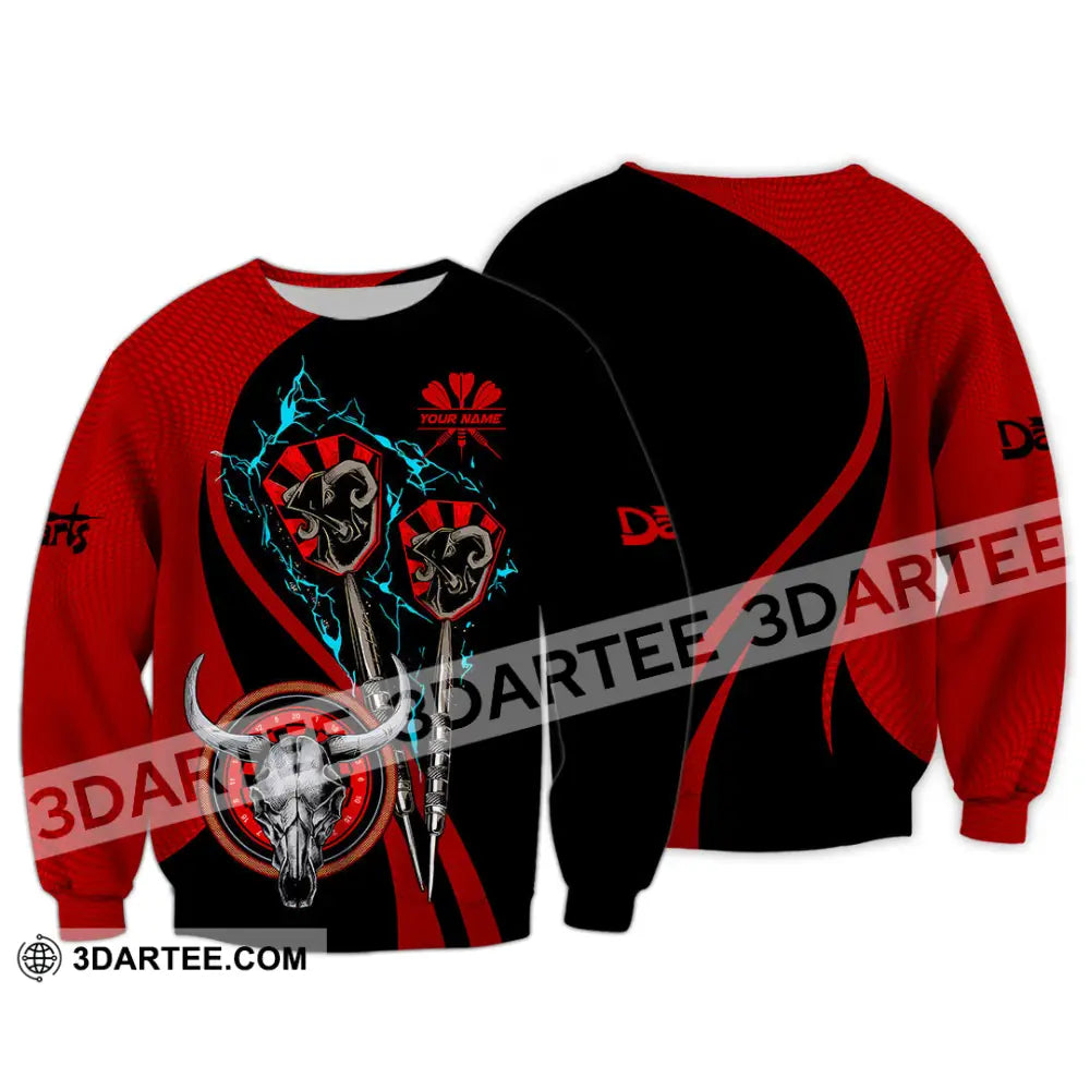 Unisex Shirt - Custom Text Red Buffalo Darts Player Sport Long Sleeve / S T-Shirt