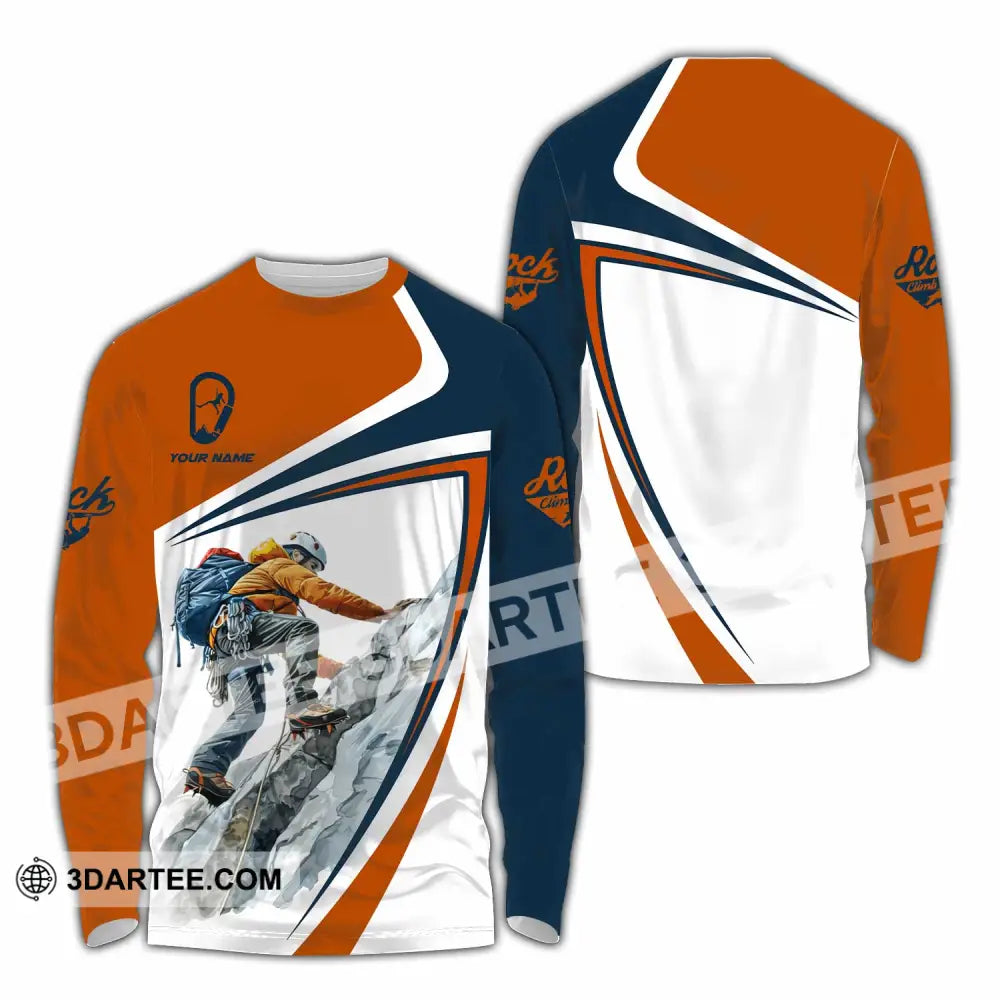 Unisex Shirt - Custom Text Shirt Rock Climb Long Sleeve Shirt / S T-shirt