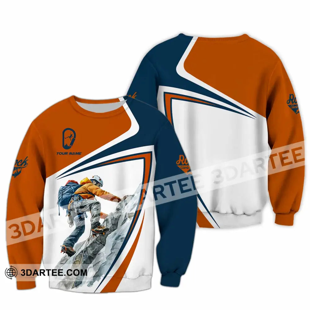 Unisex Shirt - Custom Text Shirt Rock Climb Long Sleeve / S T-shirt