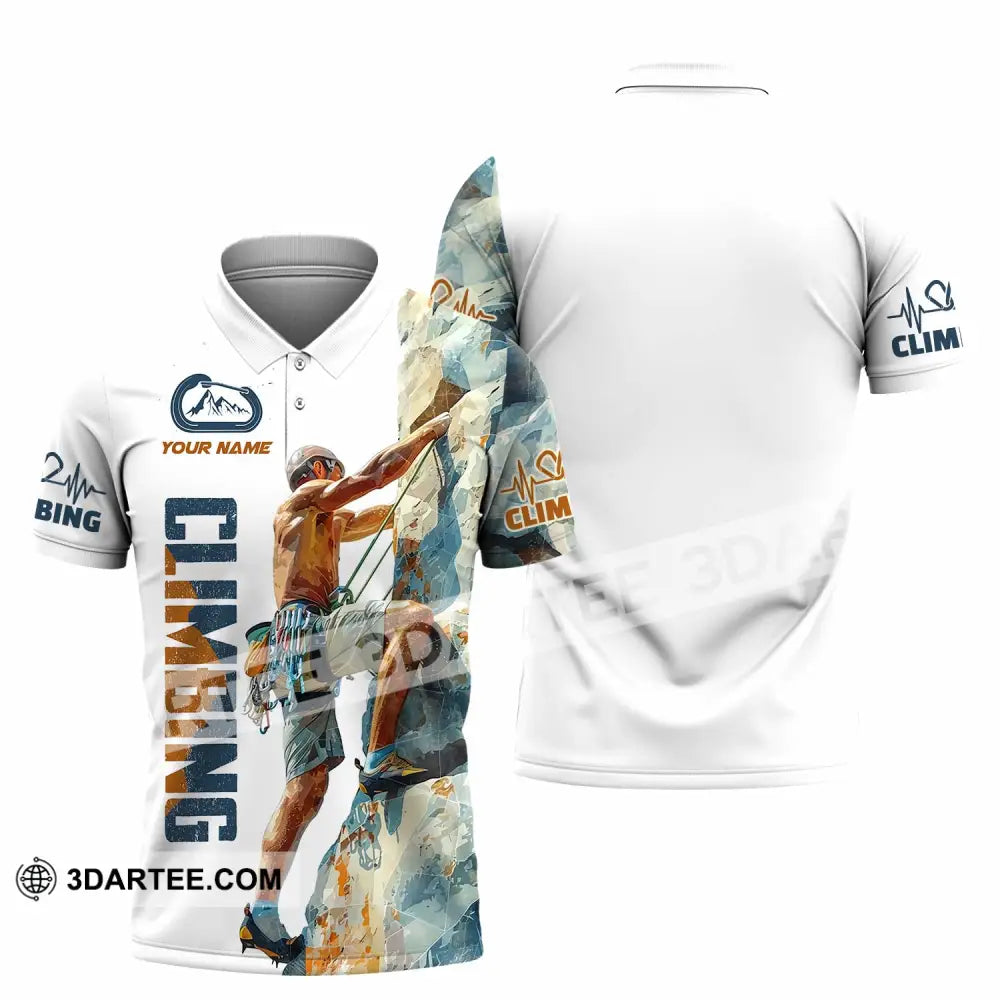 Unisex Shirt - Custom Text Shirt Rock Climbing Polo Shirt / S T-shirt