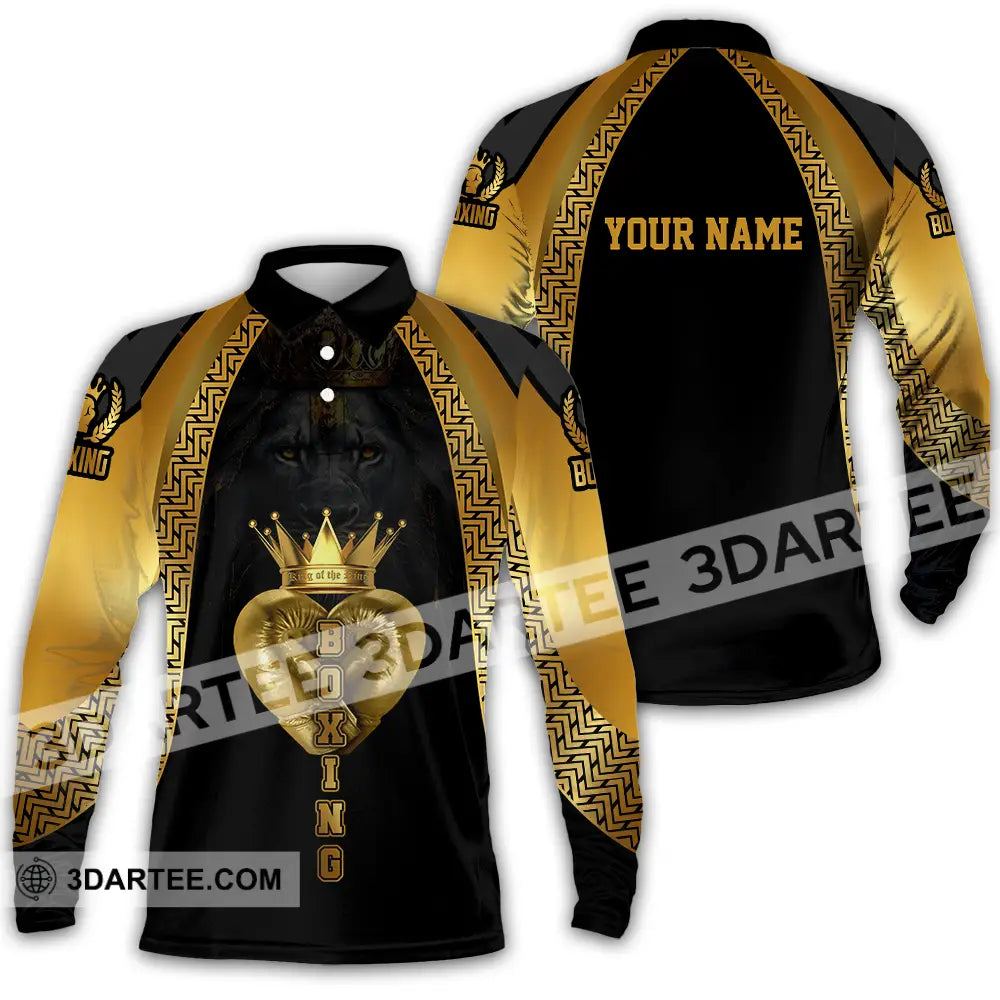 Unisex Shirt - Custom Text Shirt Royal Boxing Shirt Long Sleeve Polo / S T-shirt