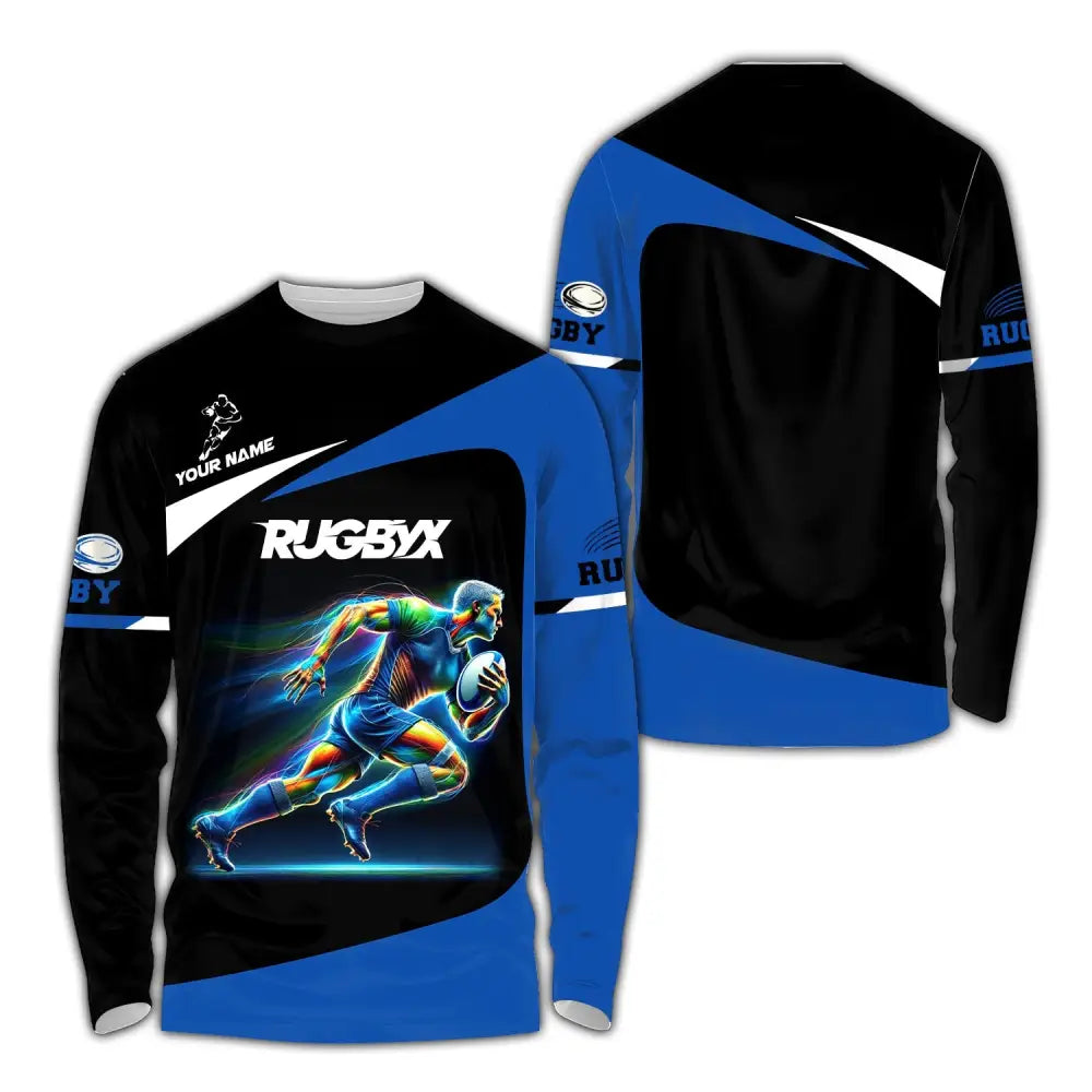 Unisex Shirt - Custom Text Shirt Rugby Long Sleeve Shirt / S T-shirt