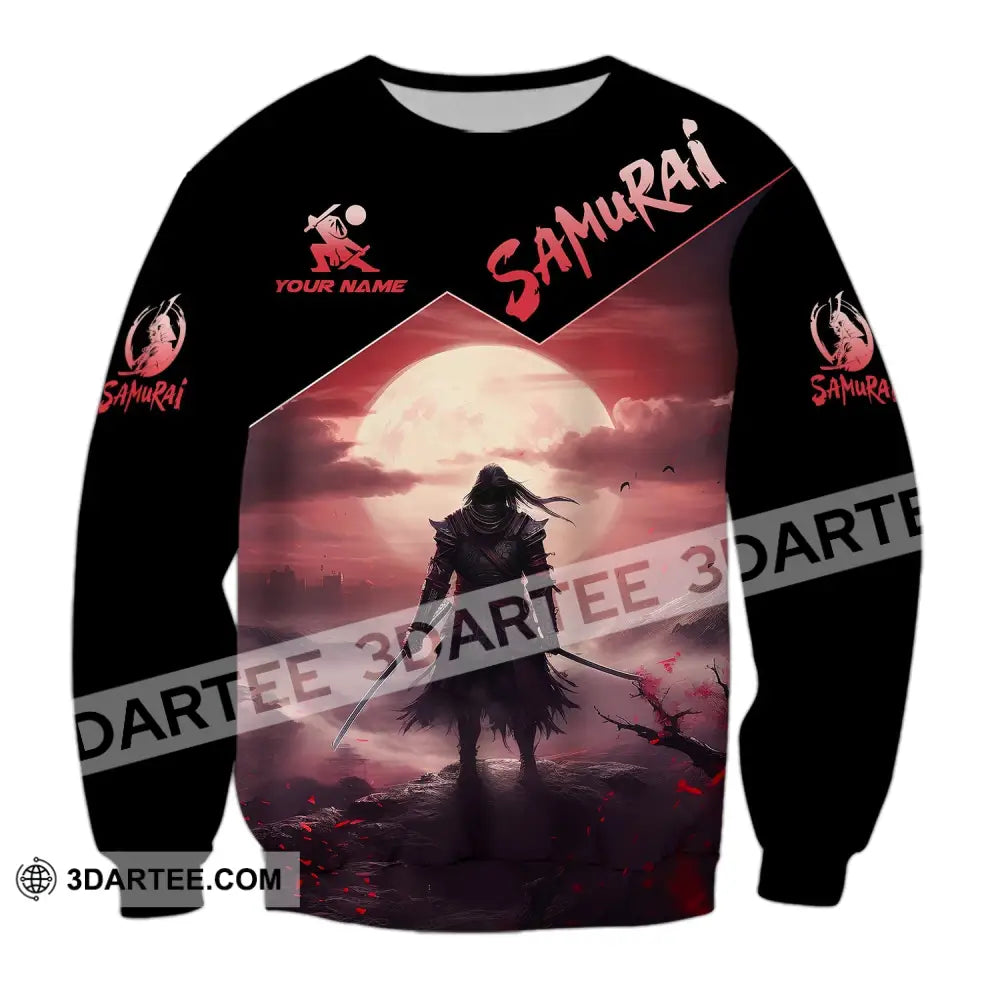 Unisex Shirt - Custom Text Samurai Long Sleeve / S T-Shirt