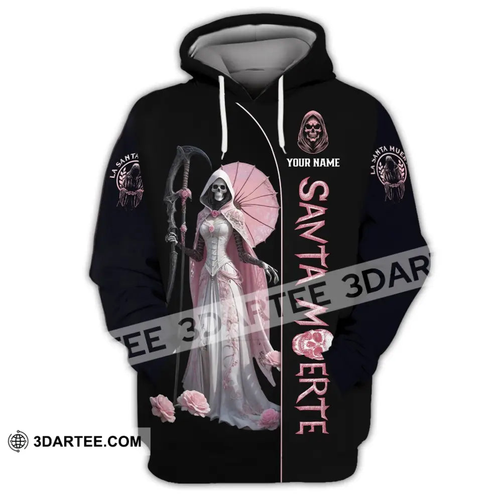 Unisex Shirt - Custom Text Santa Muerte Hoodie / S T-Shirt