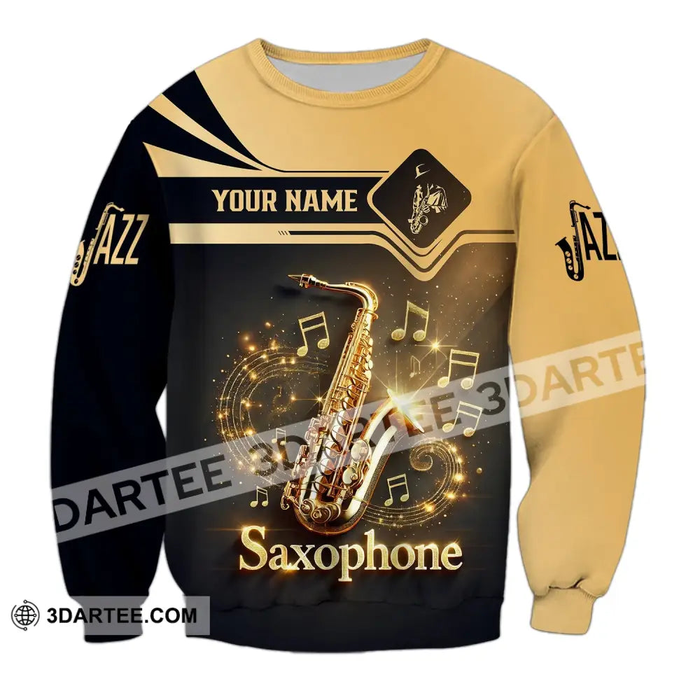 Unisex Shirt - Custom Text Saxophone Long Sleeve / S T-Shirt