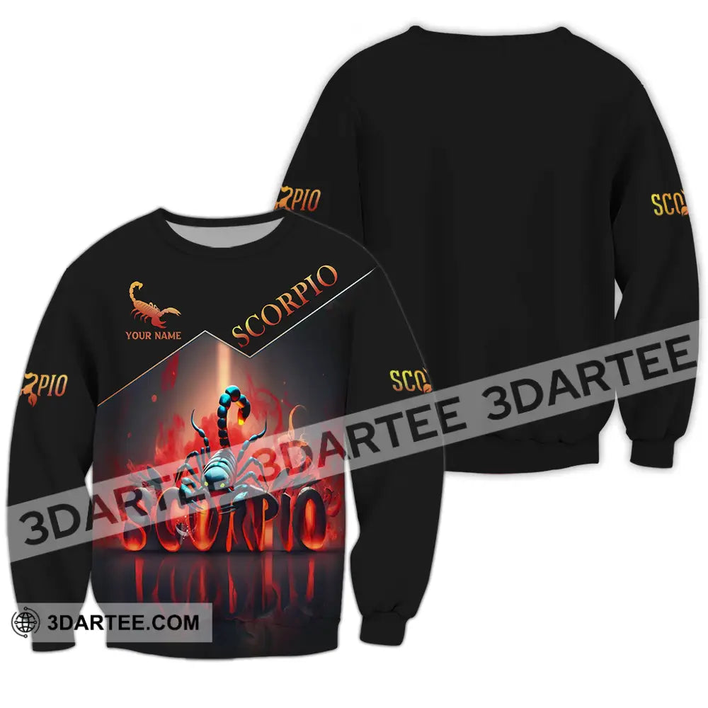 Unisex Shirt - Custom Text Scorpio Long Sleeve / S T-Shirt
