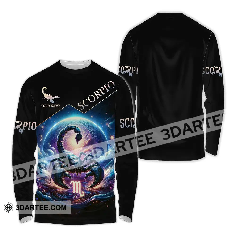 Unisex Shirt - Custom Text Scorpio Long Sleeve / S T-Shirt