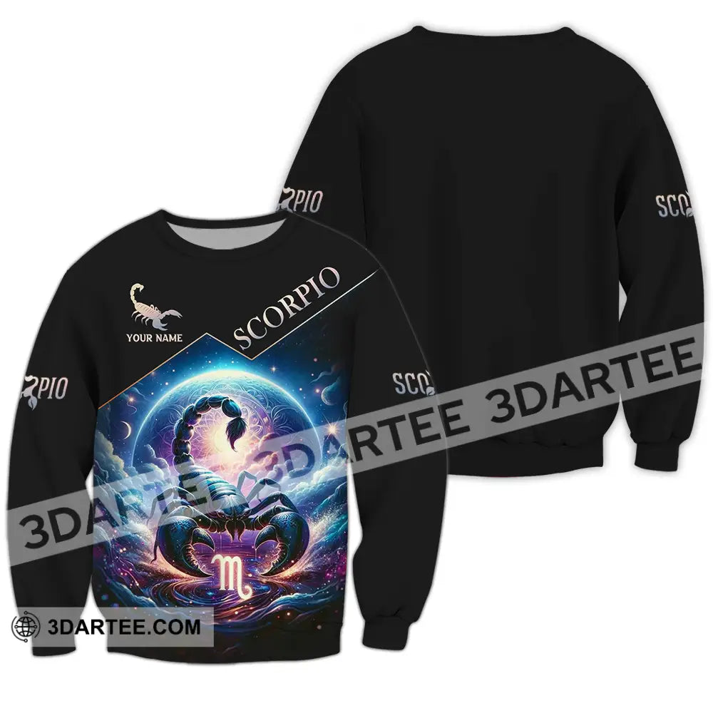 Unisex Shirt - Custom Text Scorpio Long Sleeve / S T-Shirt