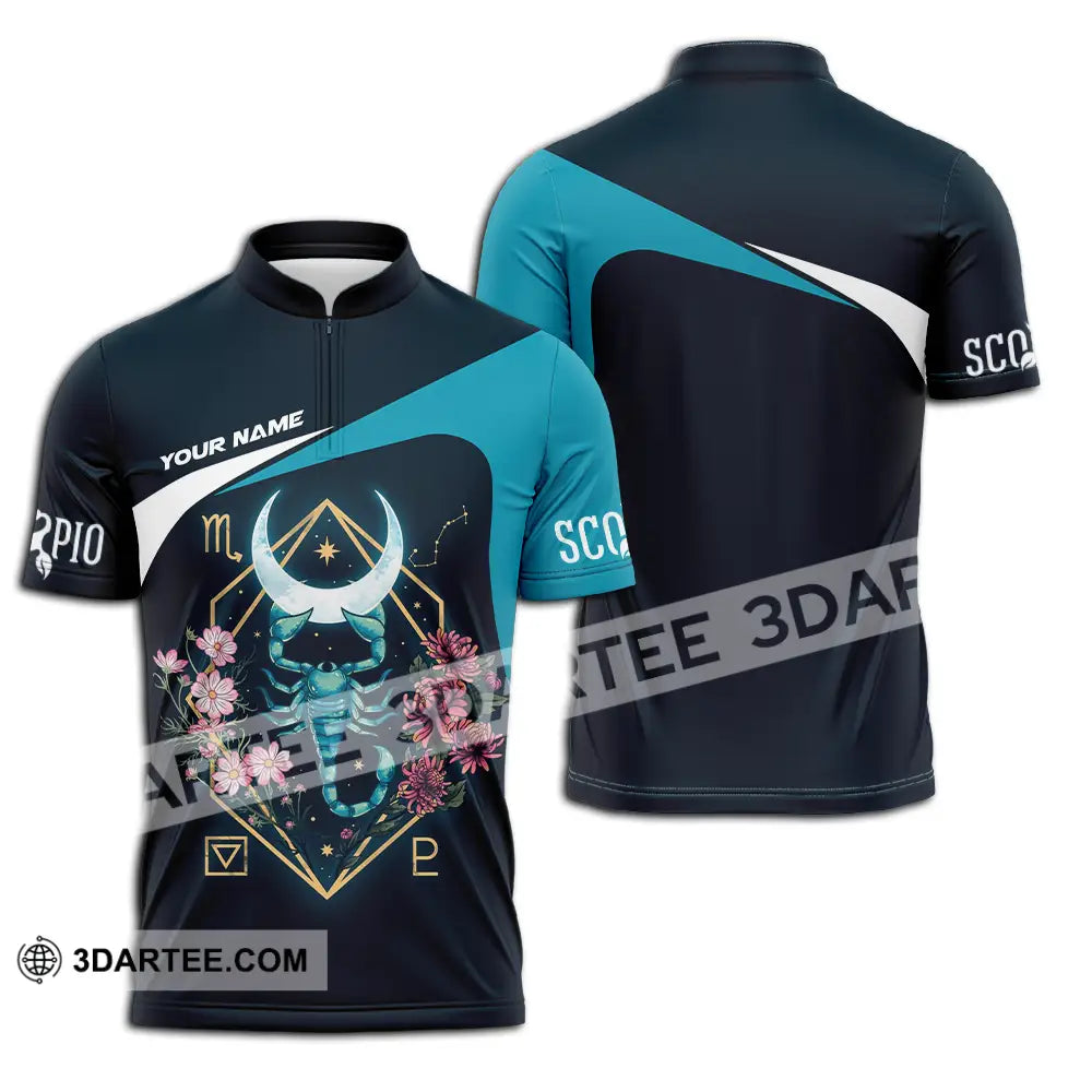 Unisex Shirt - Custom Text Scorpio Zipper Polo / S T-Shirt
