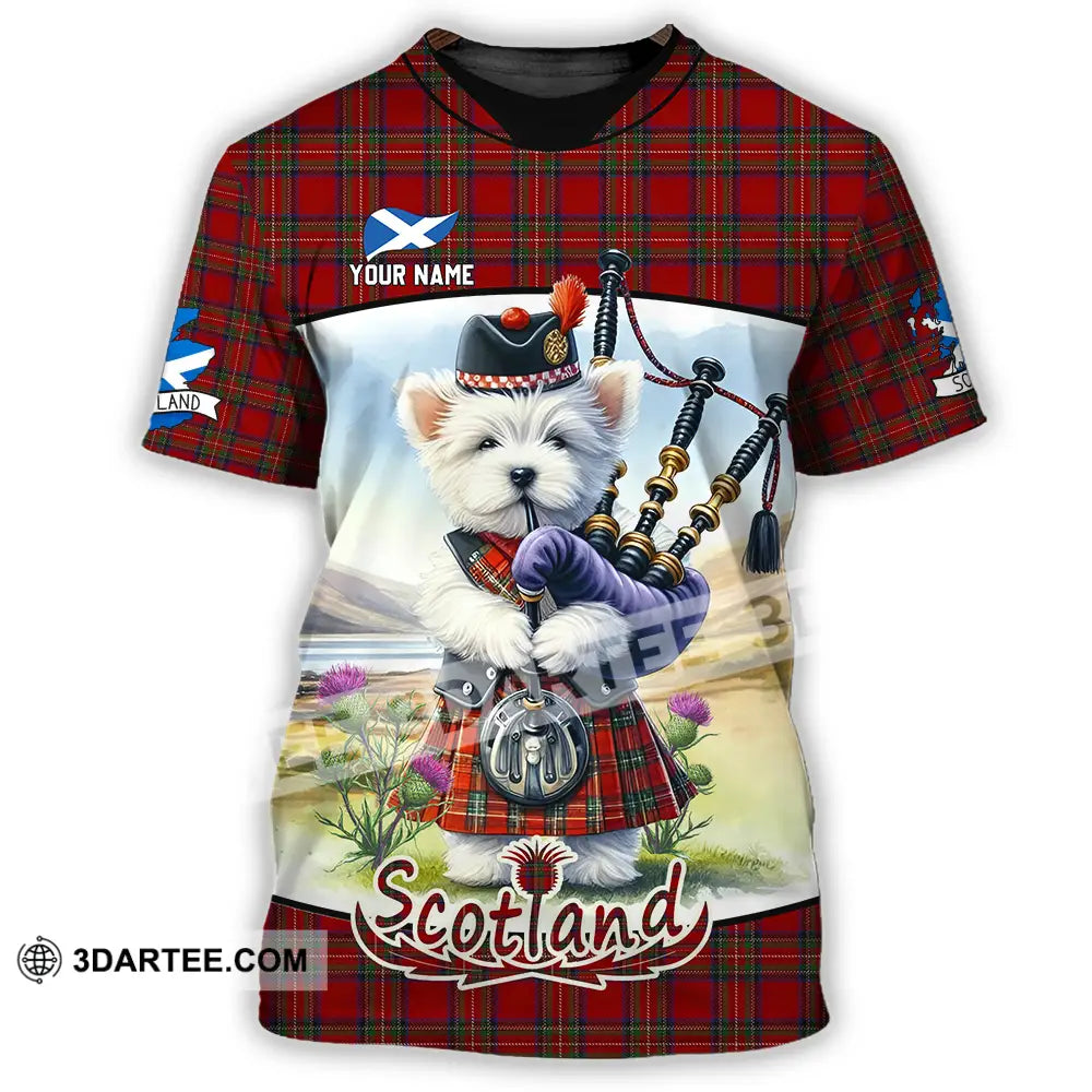 Unisex Shirt - Custom Text Shirt Scotland Dog Shirt T-Shirt / S T-shirt