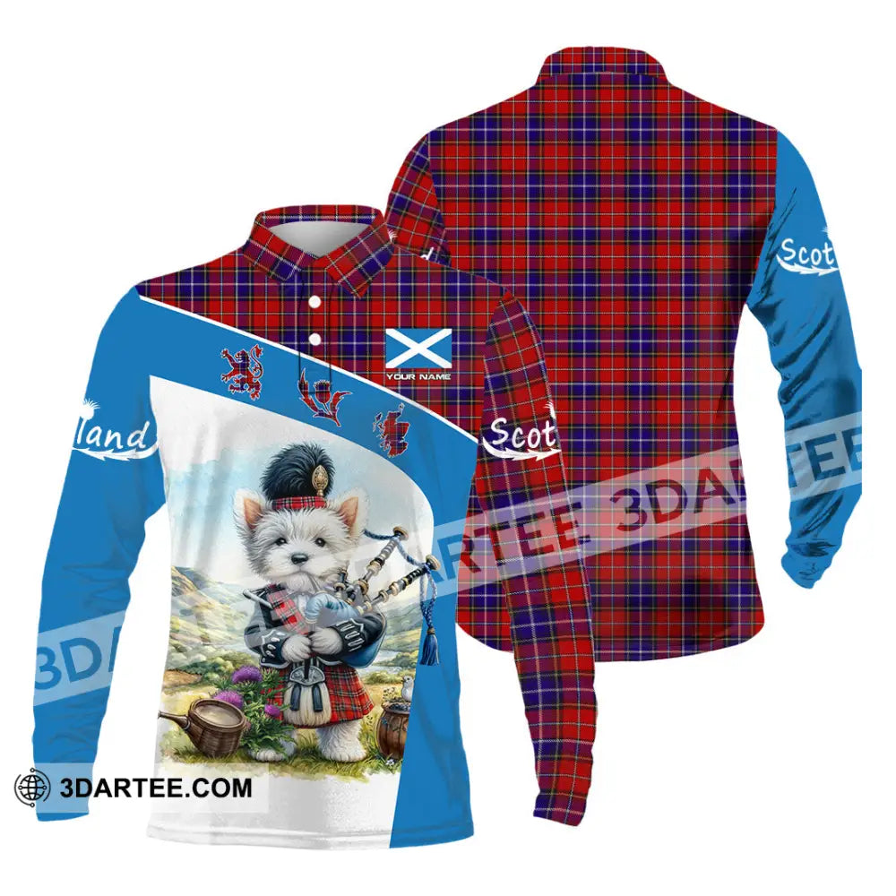 Unisex Shirt - Custom Text Shirt Scotland Shirt Long Sleeve Polo / S T-shirt