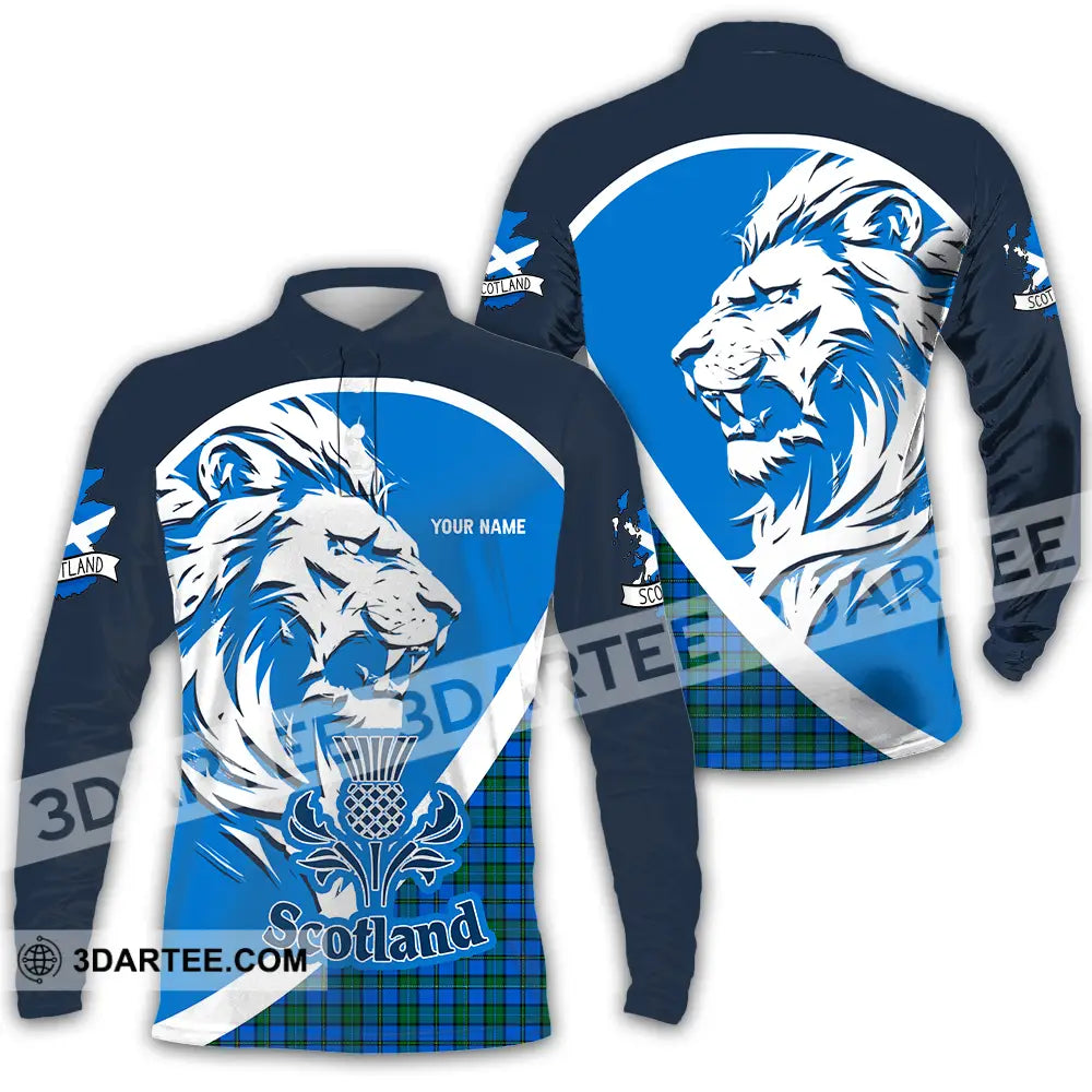 Unisex Shirt - Custom Text Shirt Scotland Shirt Long Sleeve Polo / S T-shirt