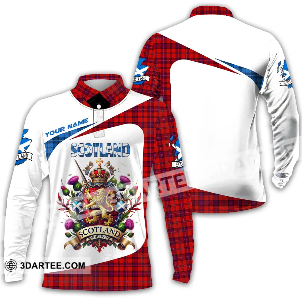 Unisex Shirt - Custom Text Shirt Scotland Shirt Long Sleeve Polo / S T-shirt