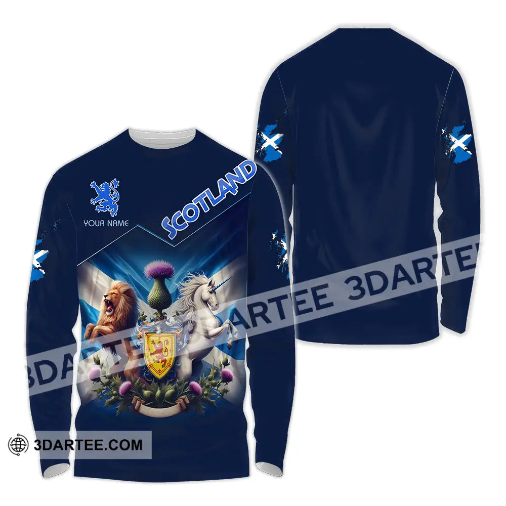 Unisex Shirt - Custom Text Shirt Scotland Shirt Long Sleeve Shirt / S T-shirt