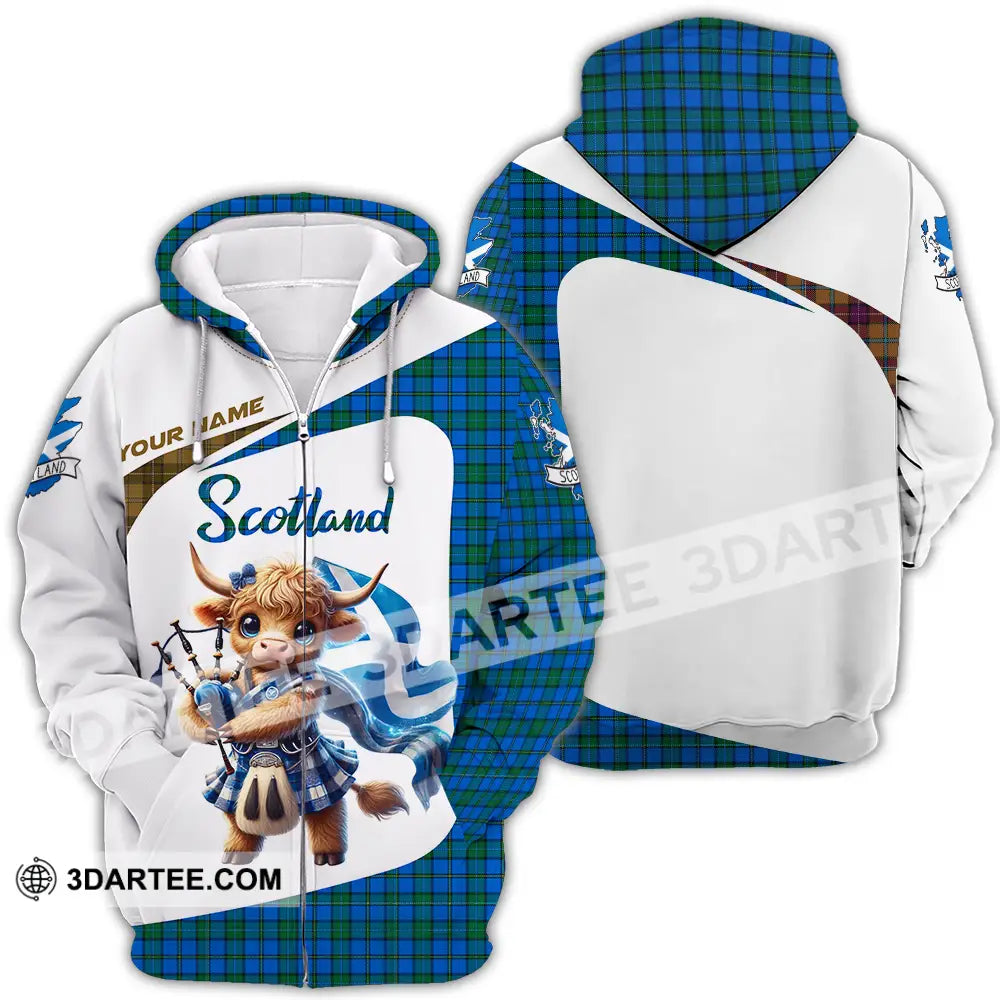 Unisex Shirt - Custom Text Scotland Zipper Hoodie / S T-Shirt