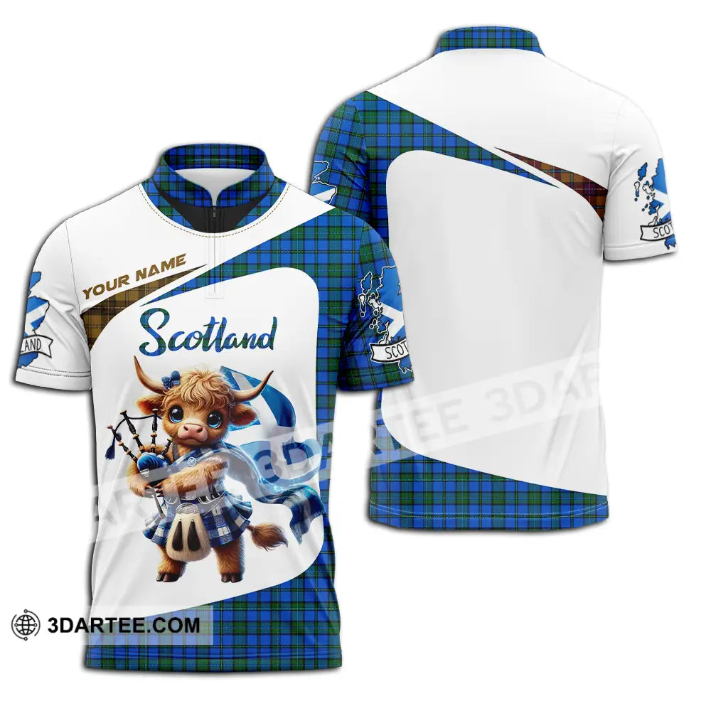 Unisex Shirt - Custom Text Scotland Zipper Polo / S T-Shirt