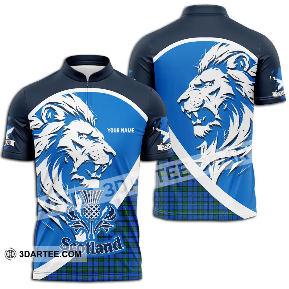 Unisex Shirt - Custom Text Shirt Scotland Shirt Zipper Polo Shirt / S T-shirt