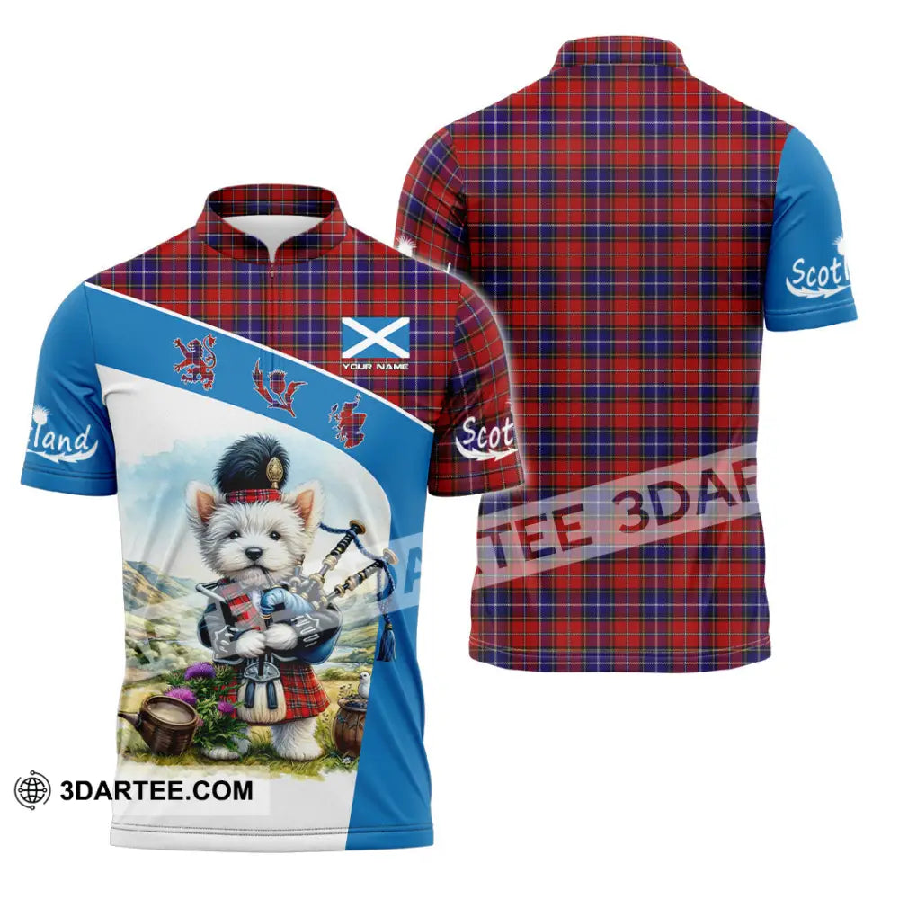 Unisex Shirt - Custom Text Shirt Scotland Shirt Zipper Polo Shirt / S T-shirt