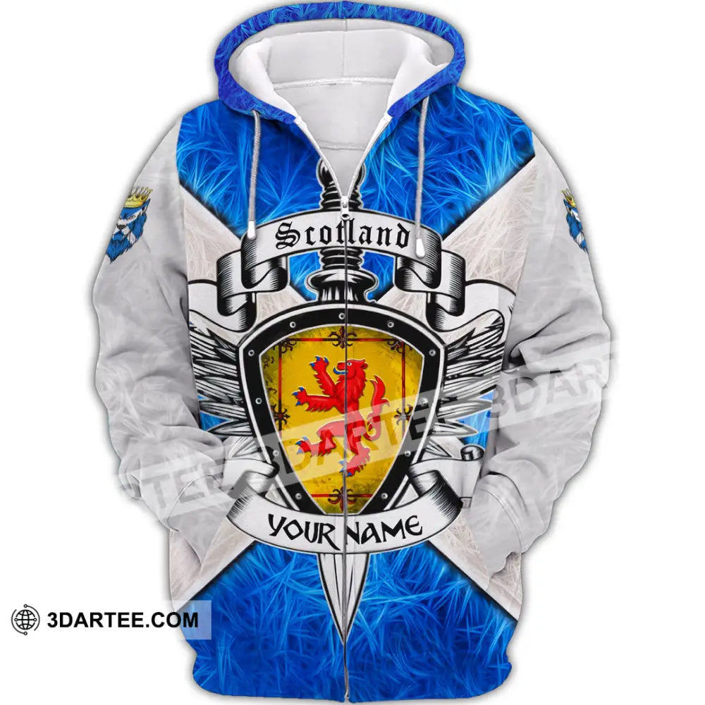 Unisex Shirt - Custom Text Shirt Scottish Shirt Zipper Hoodie / S T-shirt