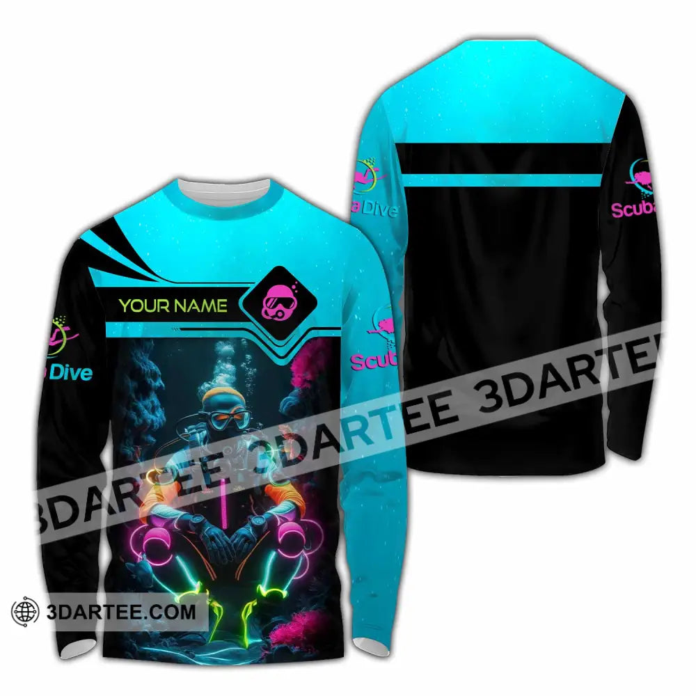Unisex Shirt - Custom Text Shirt Scuba Diving Long Sleeve Shirt / S T-shirt