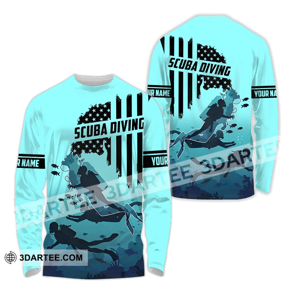 Unisex Shirt - Custom Text Scuba Diving Long Sleeve / S T-Shirt