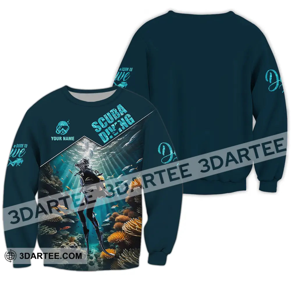 Unisex Shirt - Custom Text Scuba Diving Long Sleeve / S T-Shirt