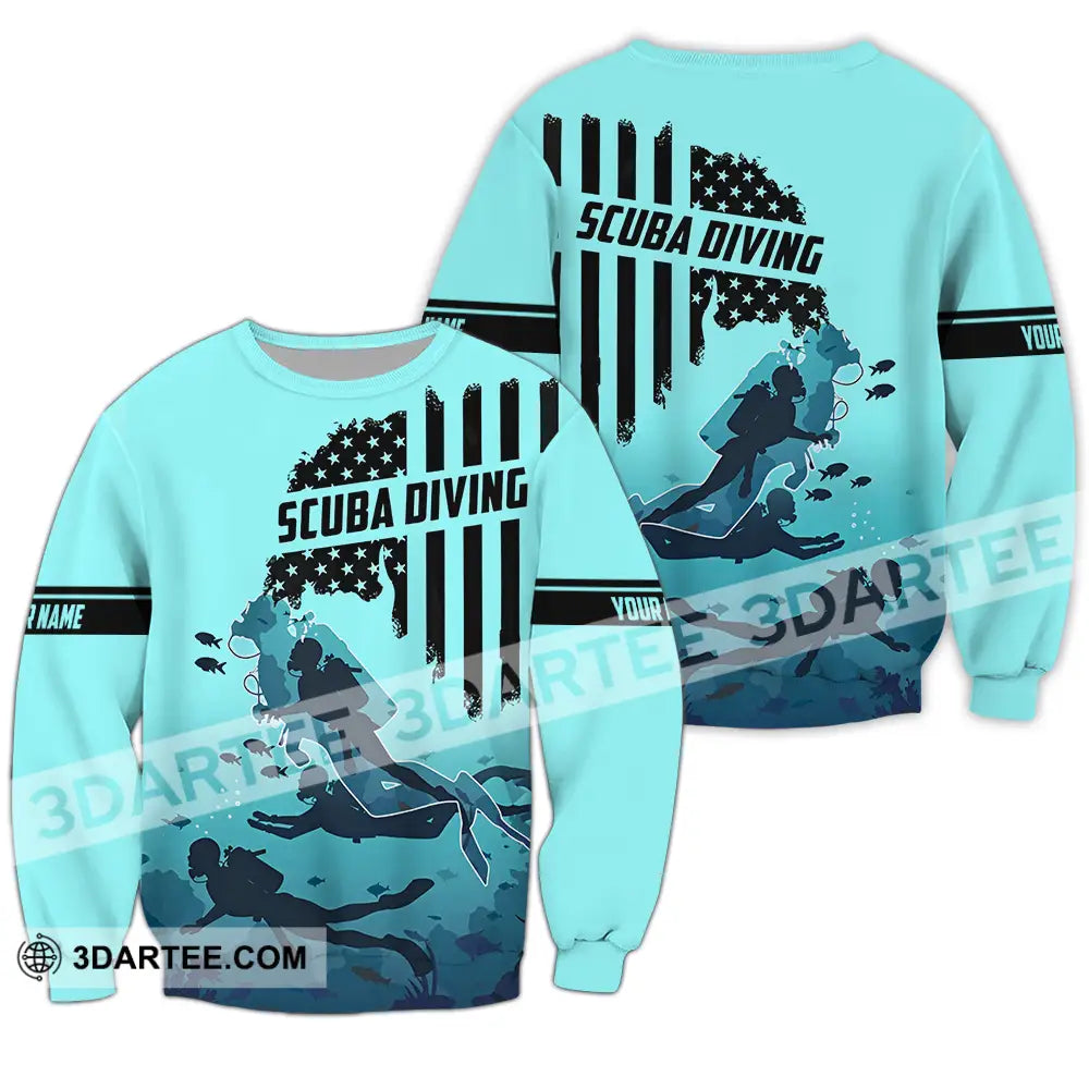 Unisex Shirt - Custom Text Scuba Diving Long Sleeve / S T-Shirt