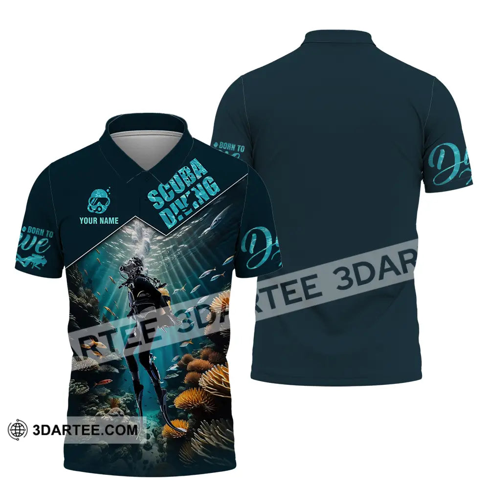 Unisex Shirt - Custom Text Scuba Diving Polo / S T-Shirt