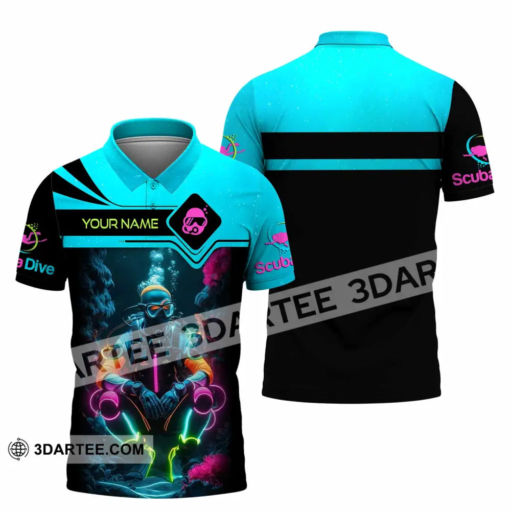 Unisex Shirt - Custom Text Shirt Scuba Diving Polo Shirt / S T-shirt