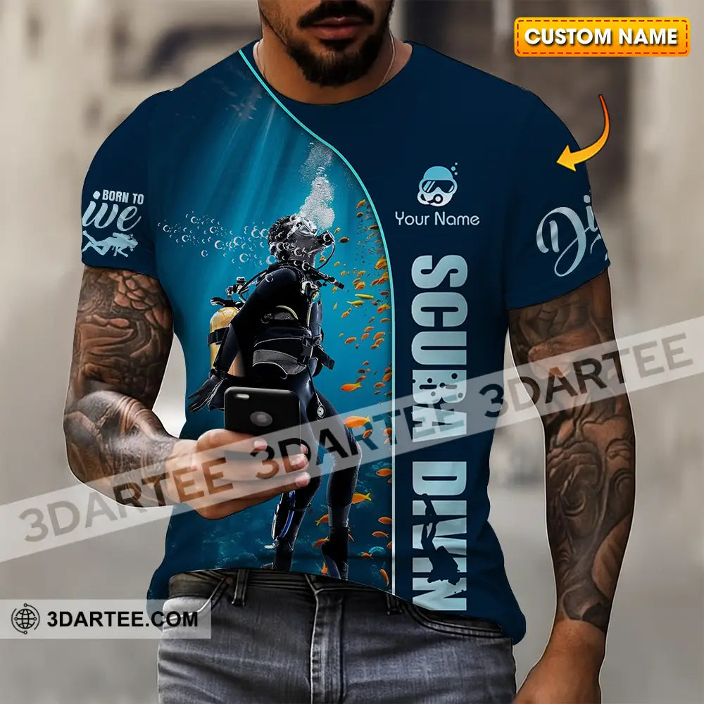 Unisex Shirt - Custom Text Shirt Scuba Diving T-shirt