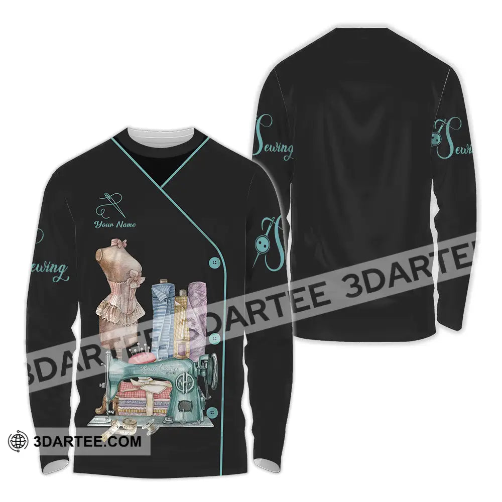 Unisex Shirt - Custom Text Shirt Sewing Shirt Long Sleeve Shirt / S T-shirt