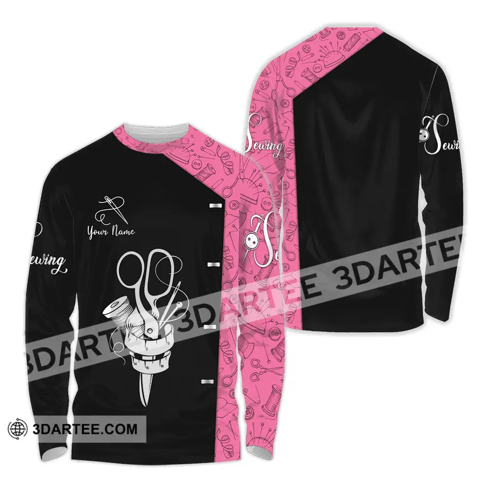 Unisex Shirt - Custom Text Shirt Sewing Shirt Long Sleeve Shirt / S T-shirt