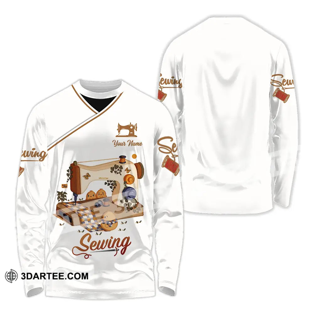 Unisex Shirt - Custom Text Shirt Sewing Shirt Long Sleeve Shirt / S T-shirt