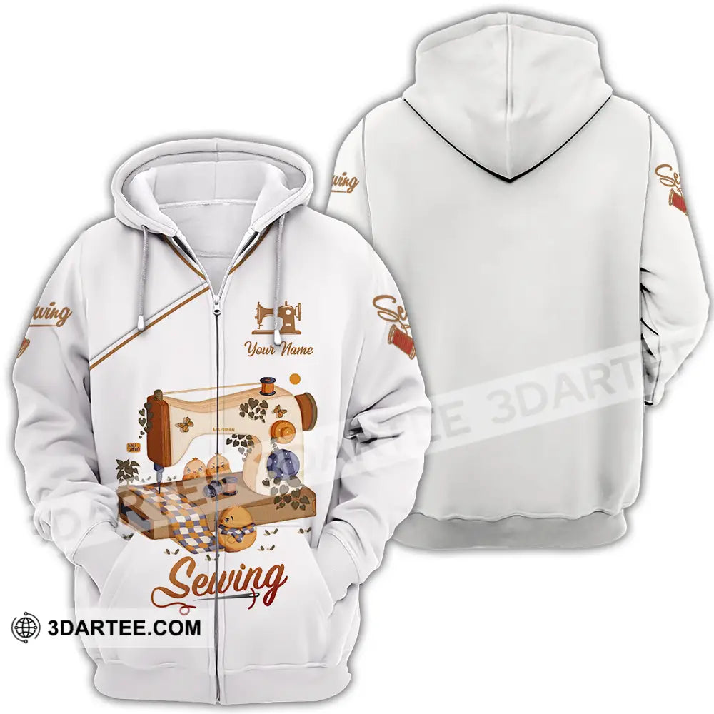 Unisex Shirt - Custom Text Shirt Sewing Shirt Zipper Hoodie / S T-shirt