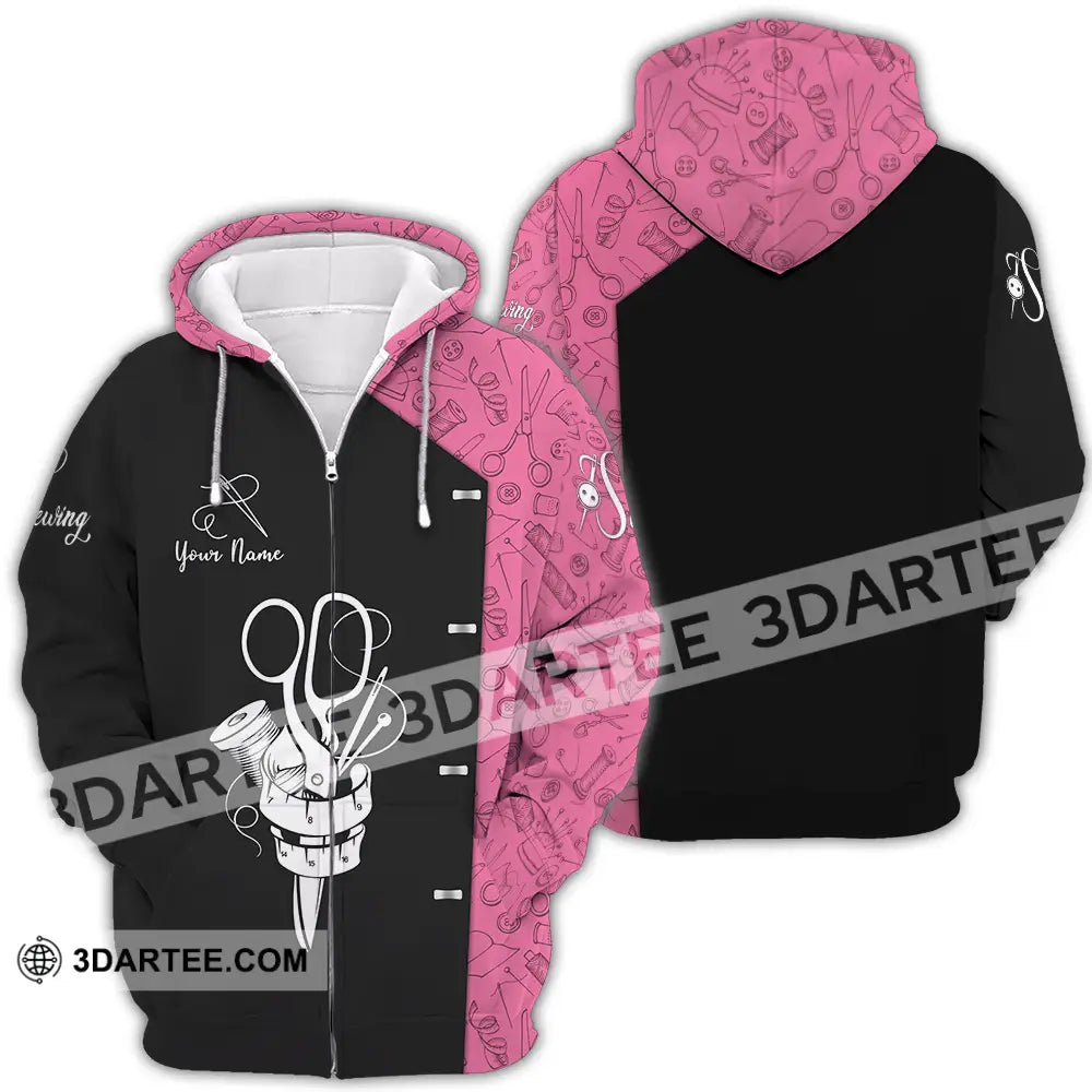 Unisex Shirt - Custom Text Shirt Sewing Shirt Zipper Hoodie / S T-shirt