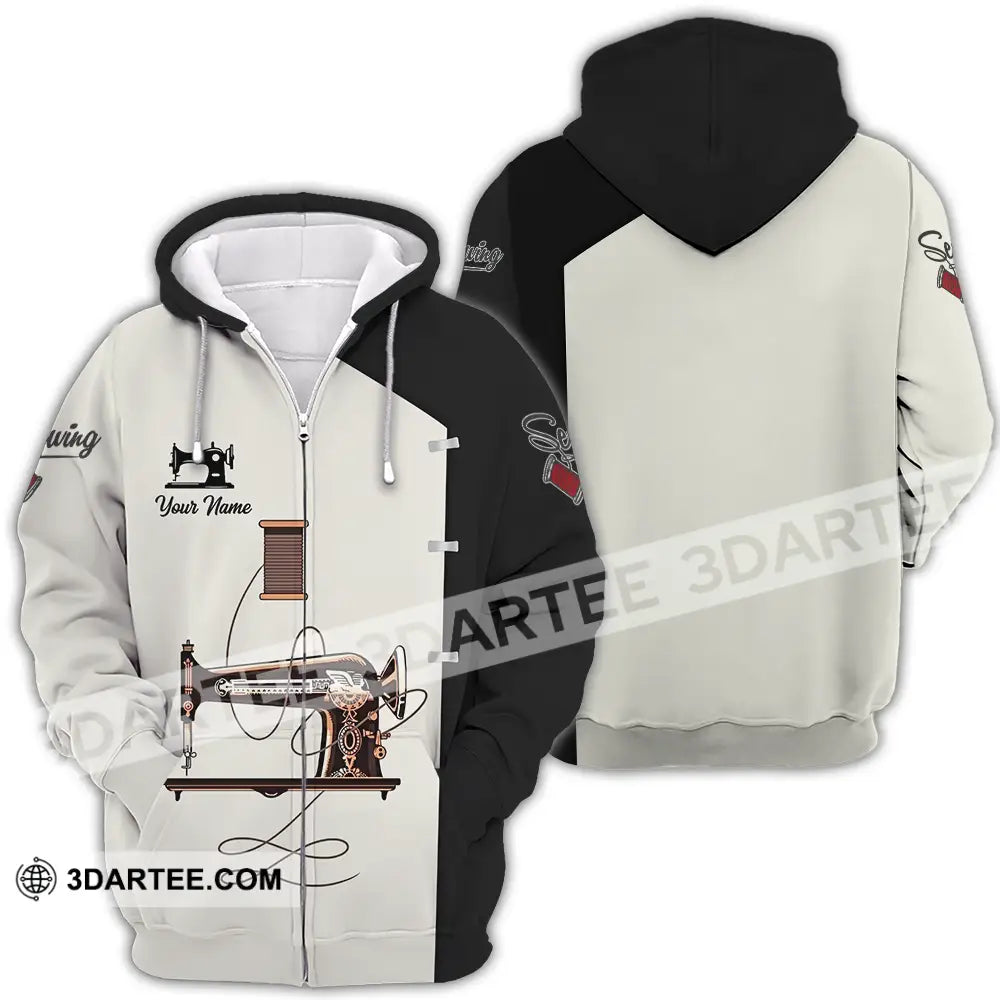Unisex Shirt - Custom Text Shirt Sewing Shirt Zipper Hoodie / S T-shirt